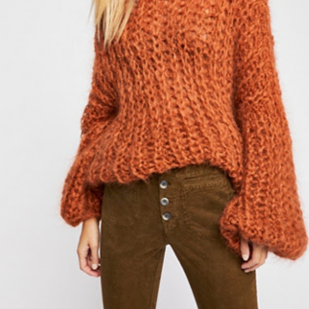 Free People Button Up Uncut Cords